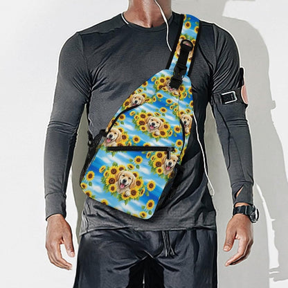 Men Women Sling Backpack Outdoor Sport Daypack Travel Bag, Multipurpose Anti-Theft Carry On Bag, Breathable Chest Sling Shoulder Backpacks Bags, Blue Galaxy