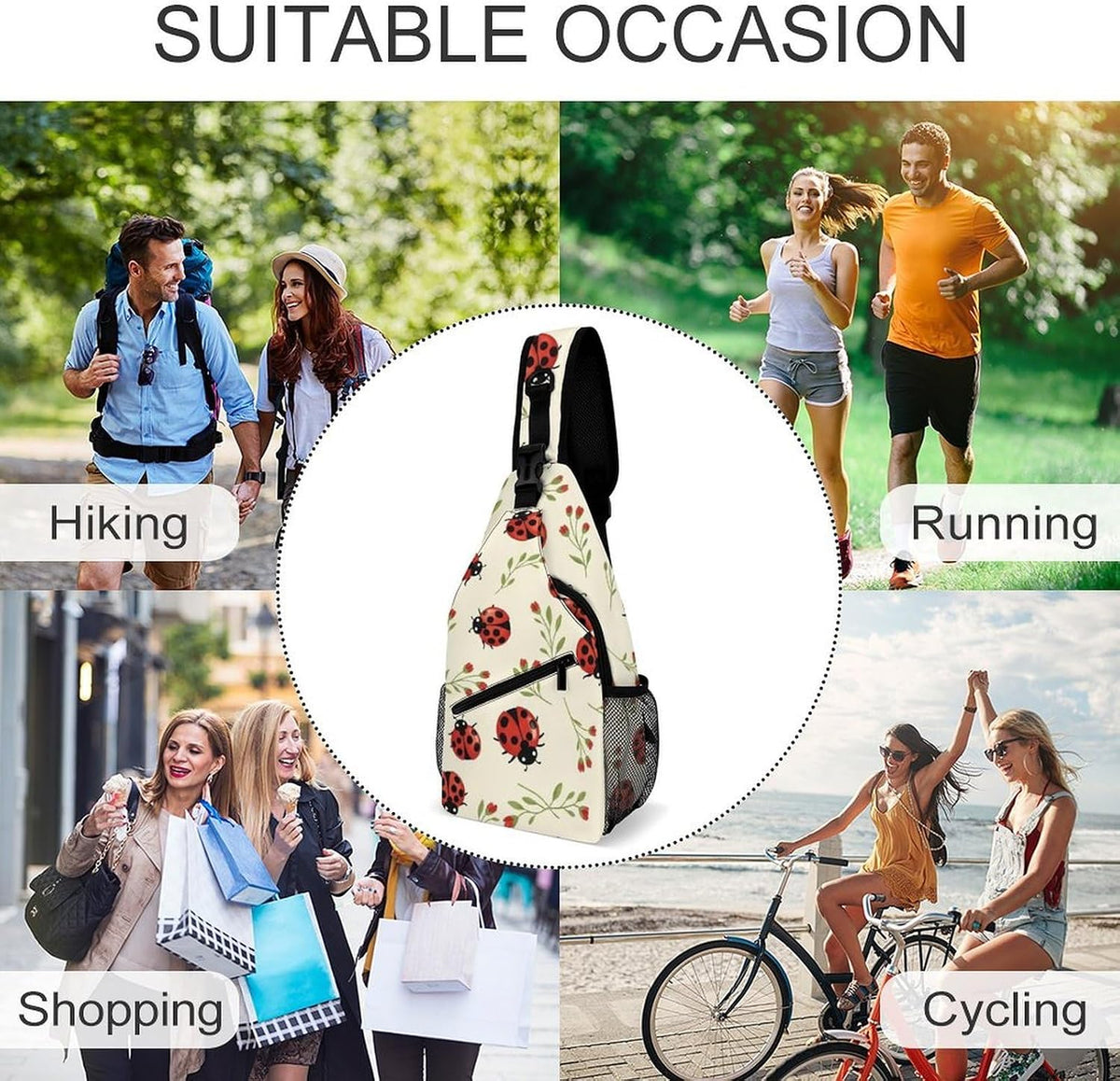 Men Women Sling Backpack Outdoor Sport Daypack Travel Bag, Multipurpose Anti-Theft Carry On Bag, Breathable Chest Sling Shoulder Backpacks Bags, Blue Galaxy