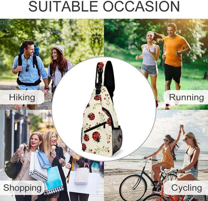 Men Women Sling Backpack Outdoor Sport Daypack Travel Bag, Multipurpose Anti-Theft Carry On Bag, Breathable Chest Sling Shoulder Backpacks Bags, Blue Galaxy