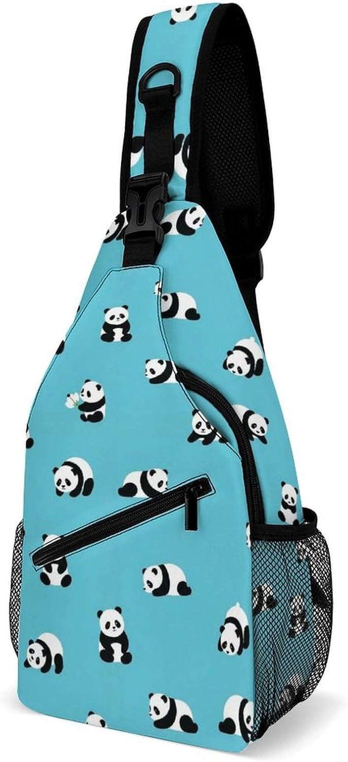 Men Women Sling Backpack Outdoor Sport Daypack Travel Bag, Multipurpose Anti-Theft Carry On Bag, Breathable Chest Sling Shoulder Backpacks Bags, Blue Galaxy