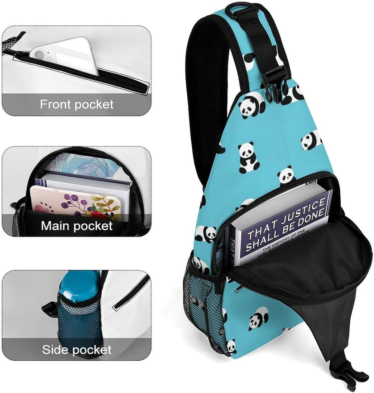 Men Women Sling Backpack Outdoor Sport Daypack Travel Bag, Multipurpose Anti-Theft Carry On Bag, Breathable Chest Sling Shoulder Backpacks Bags, Blue Galaxy