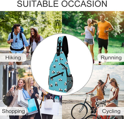 Men Women Sling Backpack Outdoor Sport Daypack Travel Bag, Multipurpose Anti-Theft Carry On Bag, Breathable Chest Sling Shoulder Backpacks Bags, Blue Galaxy