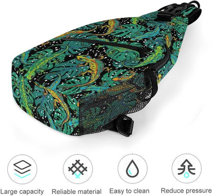 Men Women Sling Backpack Outdoor Sport Daypack Travel Bag, Multipurpose Anti-Theft Carry On Bag, Breathable Chest Sling Shoulder Backpacks Bags, Blue Galaxy