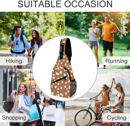 Men Women Sling Backpack Outdoor Sport Daypack Travel Bag, Multipurpose Anti-Theft Carry On Bag, Breathable Chest Sling Shoulder Backpacks Bags, Blue Galaxy