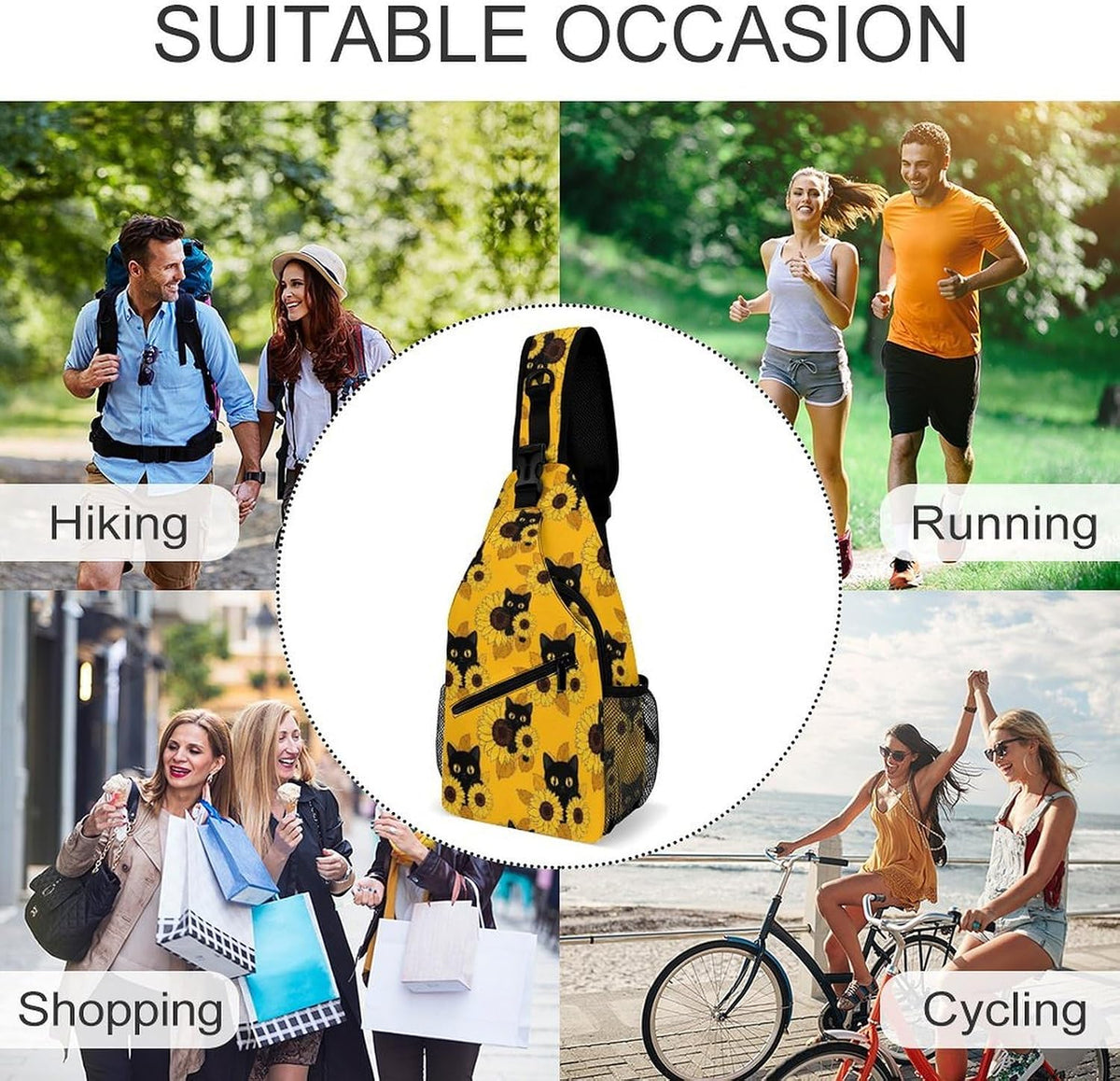 Men Women Sling Backpack Outdoor Sport Daypack Travel Bag, Multipurpose Anti-Theft Carry On Bag, Breathable Chest Sling Shoulder Backpacks Bags, Blue Galaxy