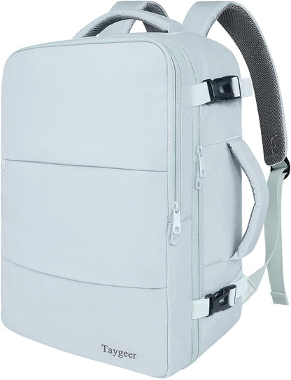 Backpack for Women, Carry on Backpack with Laptop Compartment | Travel Laptop Mochila Carry On Luggage with Shoe Pouch, Airline Approved Personal Item Bag For Weekender Hiking, Black Khaki