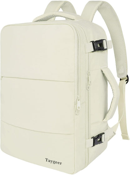 Backpack for Women, Carry on Backpack with Laptop Compartment | Travel Laptop Mochila Carry On Luggage with Shoe Pouch, Airline Approved Personal Item Bag For Weekender Hiking, Black Khaki
