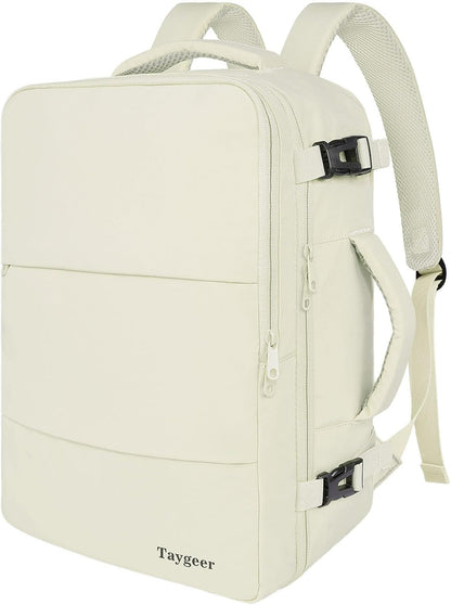 Backpack for Women, Carry on Backpack with Laptop Compartment | Travel Laptop Mochila Carry On Luggage with Shoe Pouch, Airline Approved Personal Item Bag For Weekender Hiking, Black Khaki