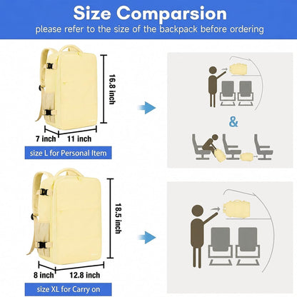 Backpack for Women, Carry on Backpack with Laptop Compartment | Travel Laptop Mochila Carry On Luggage with Shoe Pouch, Airline Approved Personal Item Bag For Weekender Hiking, Black Khaki
