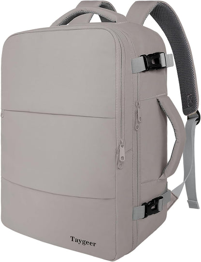 Backpack for Women, Carry on Backpack with Laptop Compartment | Travel Laptop Mochila Carry On Luggage with Shoe Pouch, Airline Approved Personal Item Bag For Weekender Hiking, Black Khaki