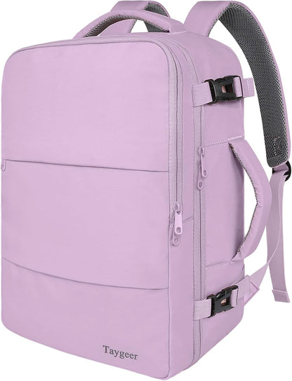 Backpack for Women, Carry on Backpack with Laptop Compartment | Travel Laptop Mochila Carry On Luggage with Shoe Pouch, Airline Approved Personal Item Bag For Weekender Hiking, Black Khaki