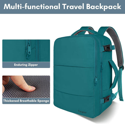 Backpack for Women, Carry on Backpack with Laptop Compartment | Travel Laptop Mochila Carry On Luggage with Shoe Pouch, Airline Approved Personal Item Bag For Weekender Hiking, Black Khaki