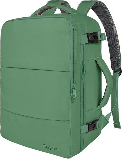 Backpack for Women, Carry on Backpack with Laptop Compartment | Travel Laptop Mochila Carry On Luggage with Shoe Pouch, Airline Approved Personal Item Bag For Weekender Hiking, Black Khaki
