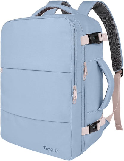 Backpack for Women, Carry on Backpack with Laptop Compartment | Travel Laptop Mochila Carry On Luggage with Shoe Pouch, Airline Approved Personal Item Bag For Weekender Hiking, Black Khaki