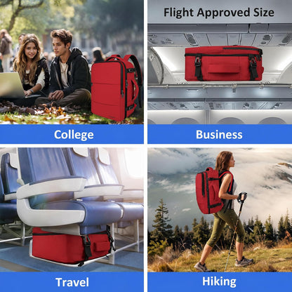 Backpack for Women, Carry on Backpack with Laptop Compartment | Travel Laptop Mochila Carry On Luggage with Shoe Pouch, Airline Approved Personal Item Bag For Weekender Hiking, Black Khaki