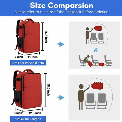 Backpack for Women, Carry on Backpack with Laptop Compartment | Travel Laptop Mochila Carry On Luggage with Shoe Pouch, Airline Approved Personal Item Bag For Weekender Hiking, Black Khaki