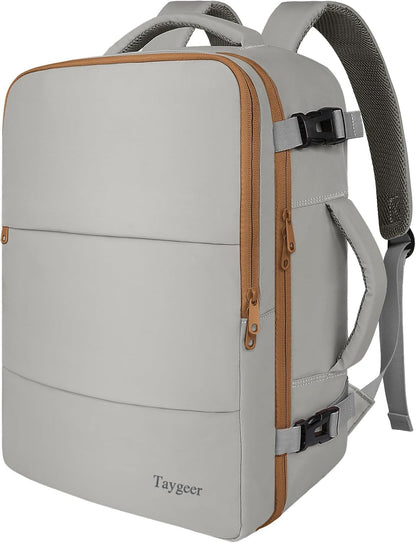 Backpack for Women, Carry on Backpack with Laptop Compartment | Travel Laptop Mochila Carry On Luggage with Shoe Pouch, Airline Approved Personal Item Bag For Weekender Hiking, Black Khaki