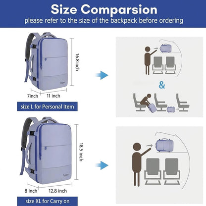 Backpack for Women, Carry on Backpack with Laptop Compartment | Travel Laptop Mochila Carry On Luggage with Shoe Pouch, Airline Approved Personal Item Bag For Weekender Hiking, Black Khaki