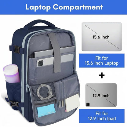 Backpack for Women, Carry on Backpack with Laptop Compartment | Travel Laptop Mochila Carry On Luggage with Shoe Pouch, Airline Approved Personal Item Bag For Weekender Hiking, Black Khaki