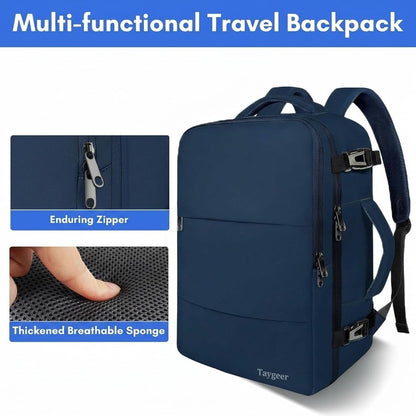 Backpack for Women, Carry on Backpack with Laptop Compartment | Travel Laptop Mochila Carry On Luggage with Shoe Pouch, Airline Approved Personal Item Bag For Weekender Hiking, Black Khaki