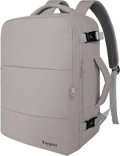Backpack for Women, Carry on Backpack with Laptop Compartment | Travel Laptop Mochila Carry On Luggage with Shoe Pouch, Airline Approved Personal Item Bag For Weekender Hiking, Black Khaki