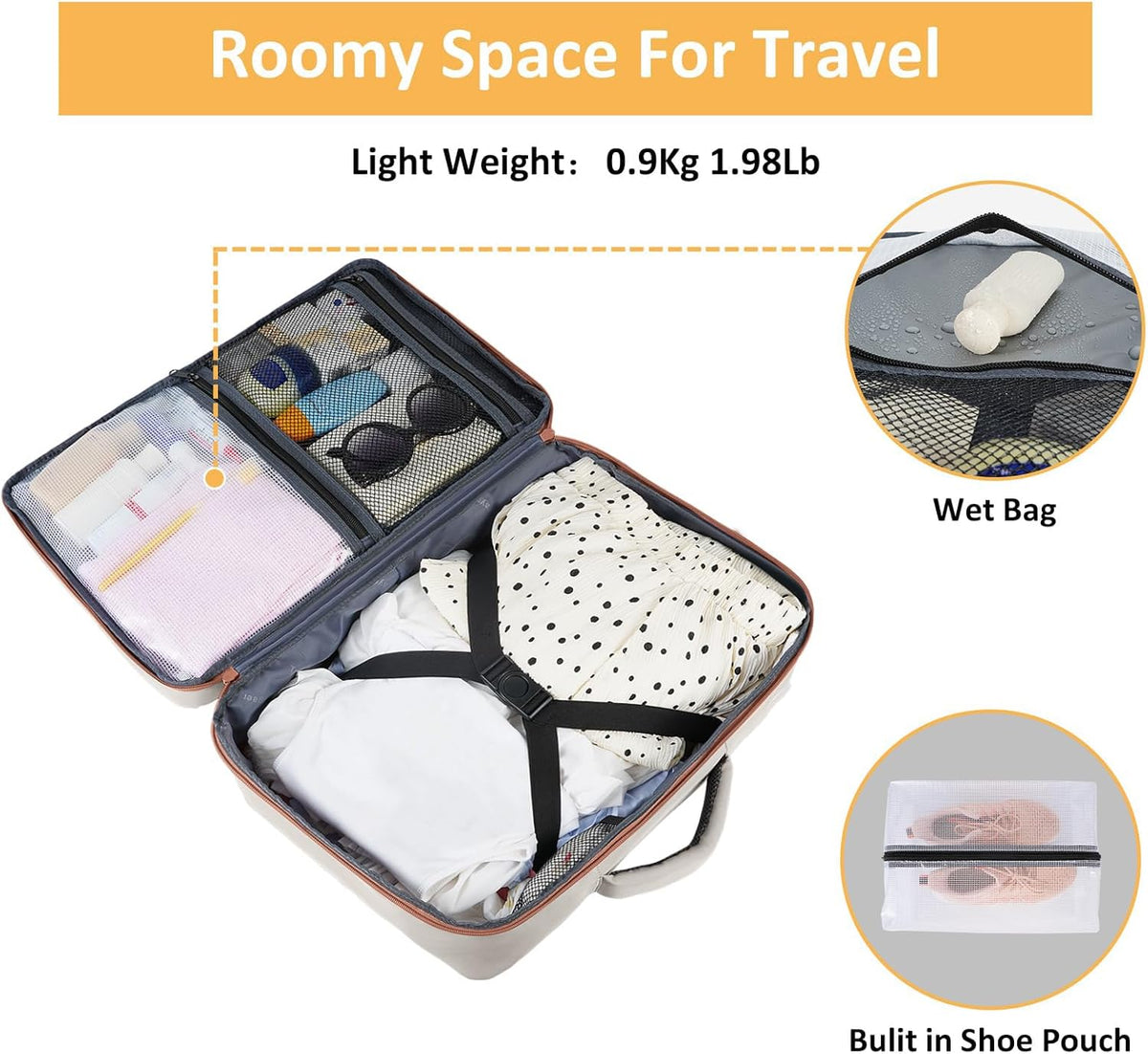 Backpack for Women, Carry on Backpack with Laptop Compartment | Travel Laptop Mochila Carry On Luggage with Shoe Pouch, Airline Approved Personal Item Bag For Weekender Hiking, Black Khaki