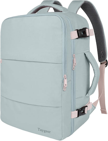 Backpack for Women, Carry on Backpack with Laptop Compartment | Travel Laptop Mochila Carry On Luggage with Shoe Pouch, Airline Approved Personal Item Bag For Weekender Hiking, Black Khaki