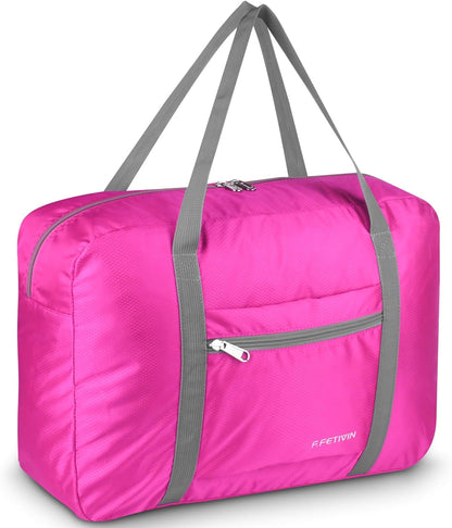 Personal item travel bag 17.7x12.6x6.3 for Spirit Airlines Lightweight carry on duffle bag for Gym,Sports,Vacation(Hot Pink)