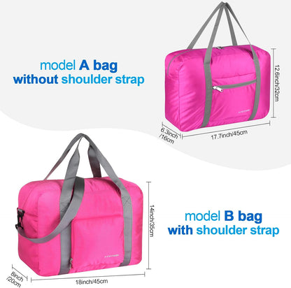 Personal item travel bag 17.7x12.6x6.3 for Spirit Airlines Lightweight carry on duffle bag for Gym,Sports,Vacation(Hot Pink)