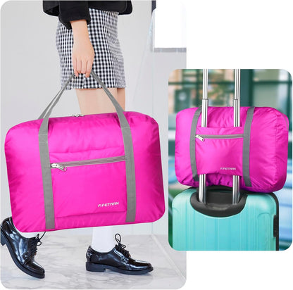 Personal item travel bag 17.7x12.6x6.3 for Spirit Airlines Lightweight carry on duffle bag for Gym,Sports,Vacation(Hot Pink)
