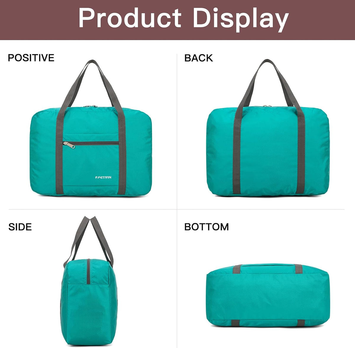 Personal item travel bag 17.7x12.6x6.3 for Spirit Airlines Lightweight carry on duffle bag for Gym,Sports,Vacation(Hot Pink)