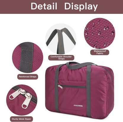 Personal item travel bag 17.7x12.6x6.3 for Spirit Airlines Lightweight carry on duffle bag for Gym,Sports,Vacation(Hot Pink)