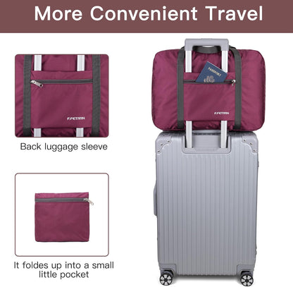 Personal item travel bag 17.7x12.6x6.3 for Spirit Airlines Lightweight carry on duffle bag for Gym,Sports,Vacation(Hot Pink)