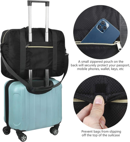 Personal item travel bag 17.7x12.6x6.3 for Spirit Airlines Lightweight carry on duffle bag for Gym,Sports,Vacation(Hot Pink)