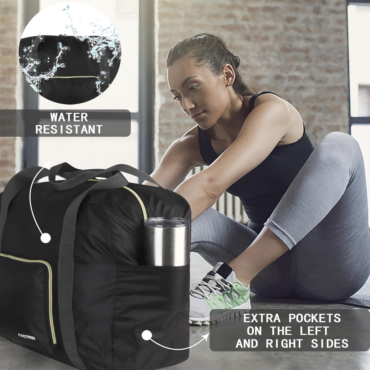 Personal item travel bag 17.7x12.6x6.3 for Spirit Airlines Lightweight carry on duffle bag for Gym,Sports,Vacation(Hot Pink)