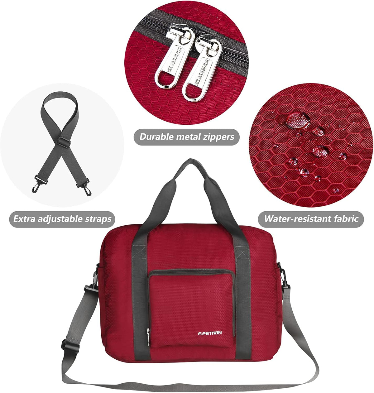 Personal item travel bag 17.7x12.6x6.3 for Spirit Airlines Lightweight carry on duffle bag for Gym,Sports,Vacation(Hot Pink)