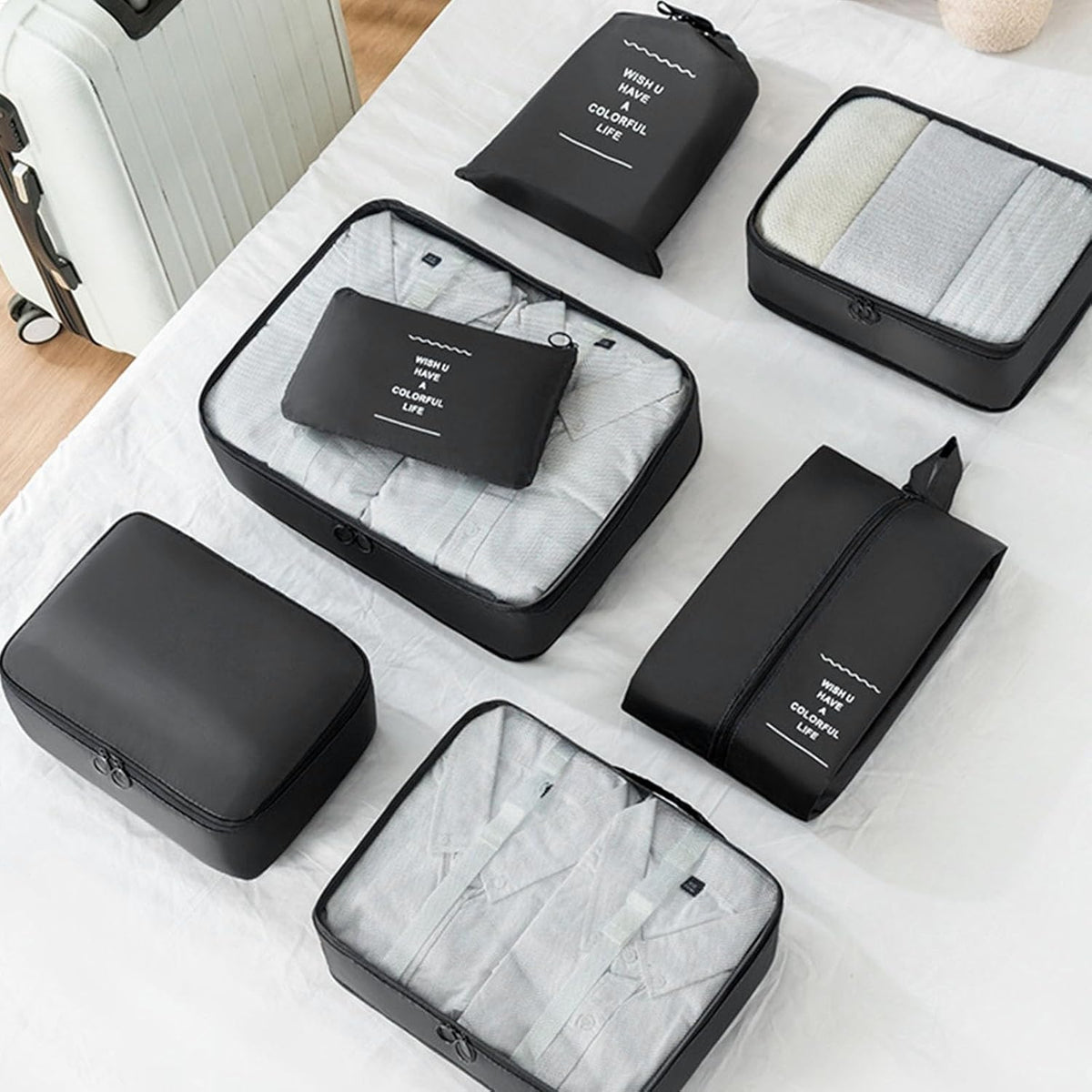 Packing Cubes 7 Set Travel Essentials for Carry on Luggage Organizers Bag Packing Cubes for Suitcases Travel Accessories()