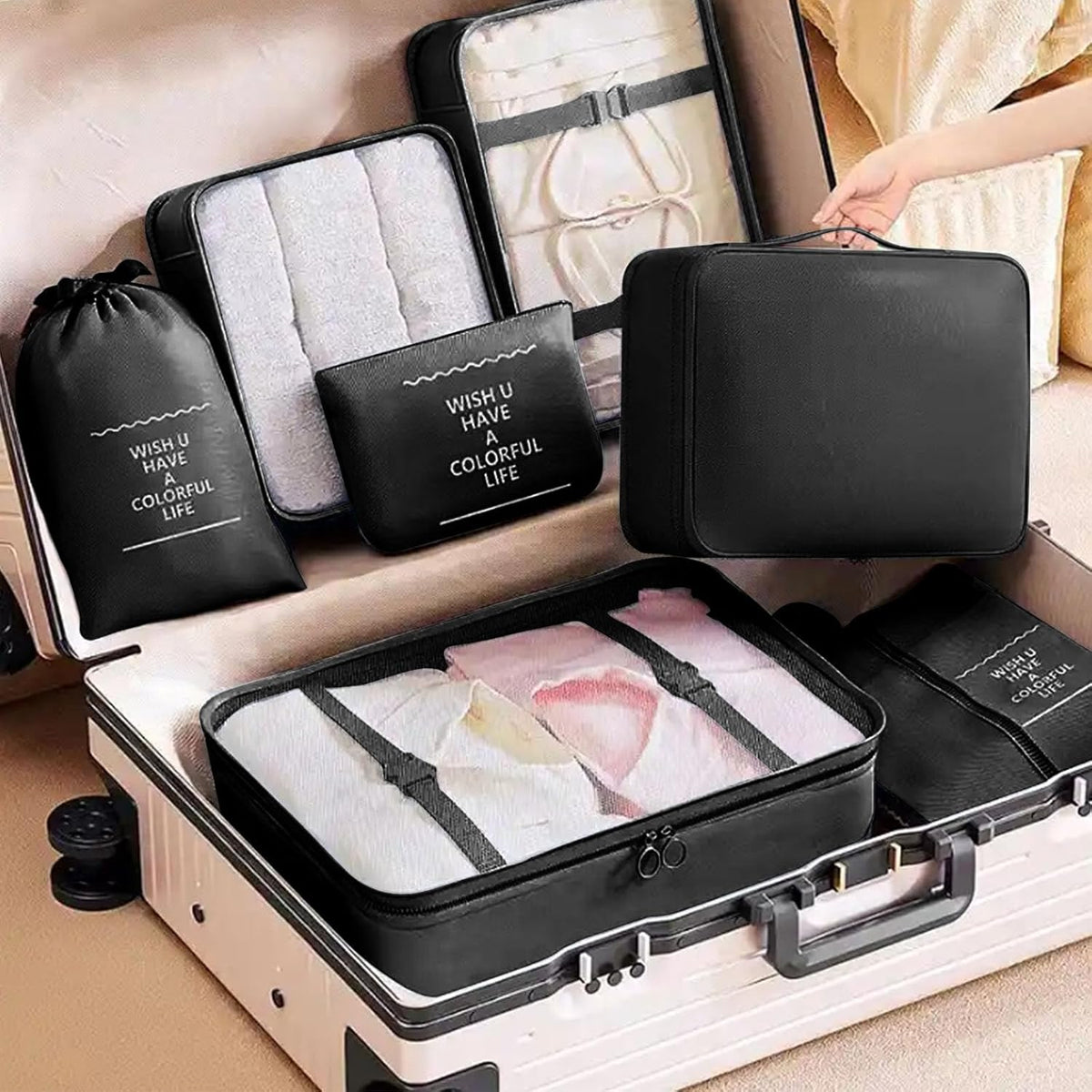 Packing Cubes 7 Set Travel Essentials for Carry on Luggage Organizers Bag Packing Cubes for Suitcases Travel Accessories()
