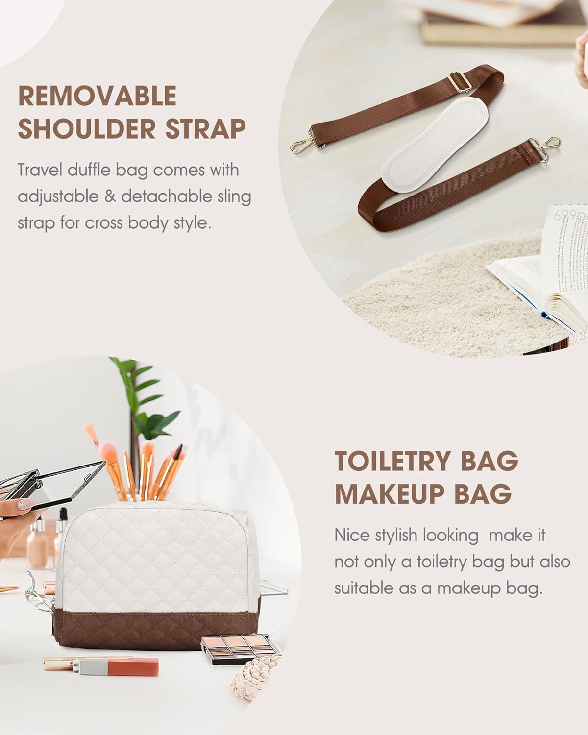 Women Weekender Travel Duffle Bag: Large Overnight Bags with Shoe Compartment Carry on Bags with Toiletry Bag Weekend Yoga Gym Bag with Wet Pocket Travel Duffel Tote Bag Hospital Bag Black