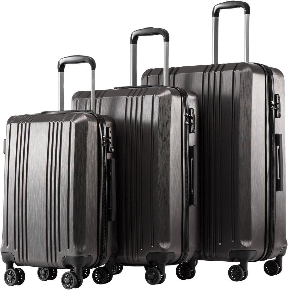 Luggage PC+ABS Hardshell Suitcase with TSA Lock, Spinner Carry On Lightweight (ice blue, S(20in_carry on))