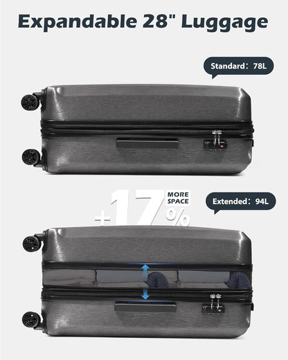 Luggage PC+ABS Hardshell Suitcase with TSA Lock, Spinner Carry On Lightweight (ice blue, S(20in_carry on))