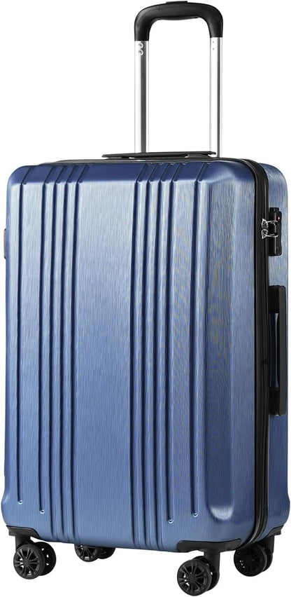 Luggage PC+ABS Hardshell Suitcase with TSA Lock, Spinner Carry On Lightweight (ice blue, S(20in_carry on))