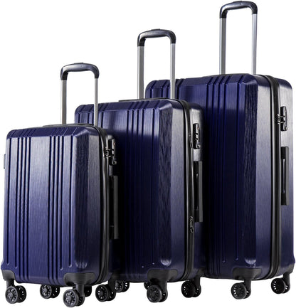 Luggage PC+ABS Hardshell Suitcase with TSA Lock, Spinner Carry On Lightweight (ice blue, S(20in_carry on))