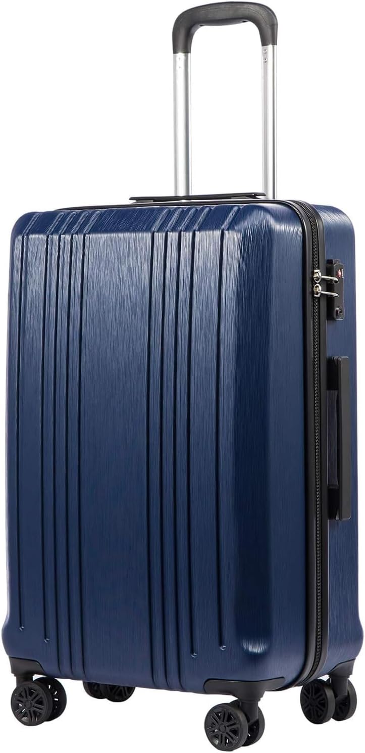 Luggage PC+ABS Hardshell Suitcase with TSA Lock, Spinner Carry On Lightweight (ice blue, S(20in_carry on))