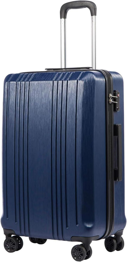 Luggage PC+ABS Hardshell Suitcase with TSA Lock, Spinner Carry On Lightweight (ice blue, S(20in_carry on))