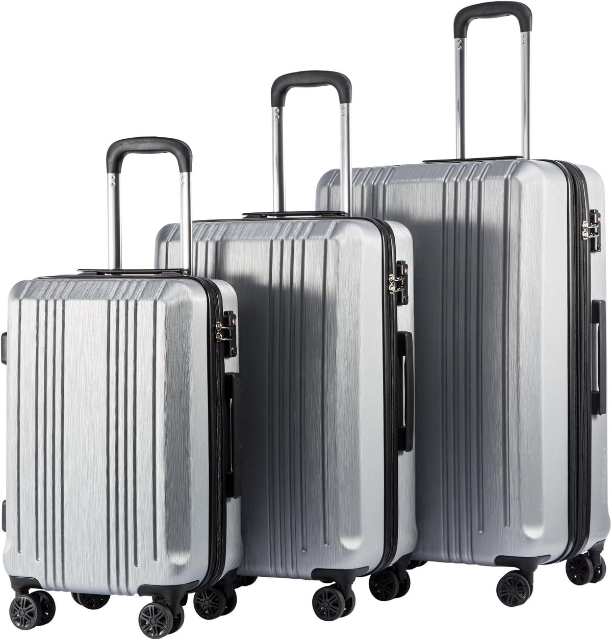 Luggage PC+ABS Hardshell Suitcase with TSA Lock, Spinner Carry On Lightweight (ice blue, S(20in_carry on))