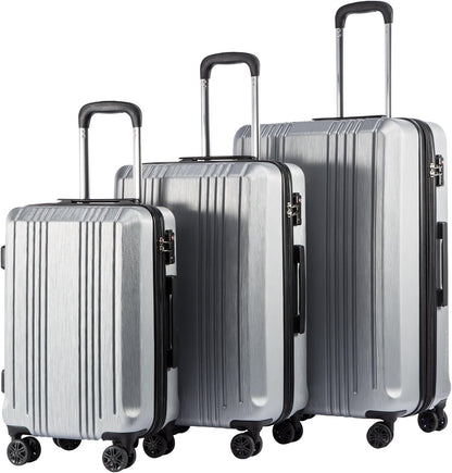 Luggage PC+ABS Hardshell Suitcase with TSA Lock, Spinner Carry On Lightweight (ice blue, S(20in_carry on))