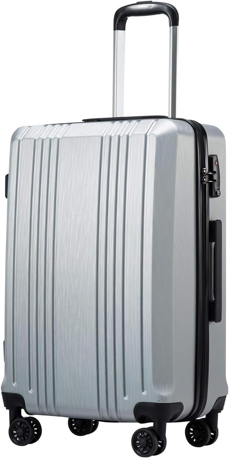 Luggage PC+ABS Hardshell Suitcase with TSA Lock, Spinner Carry On Lightweight (ice blue, S(20in_carry on))