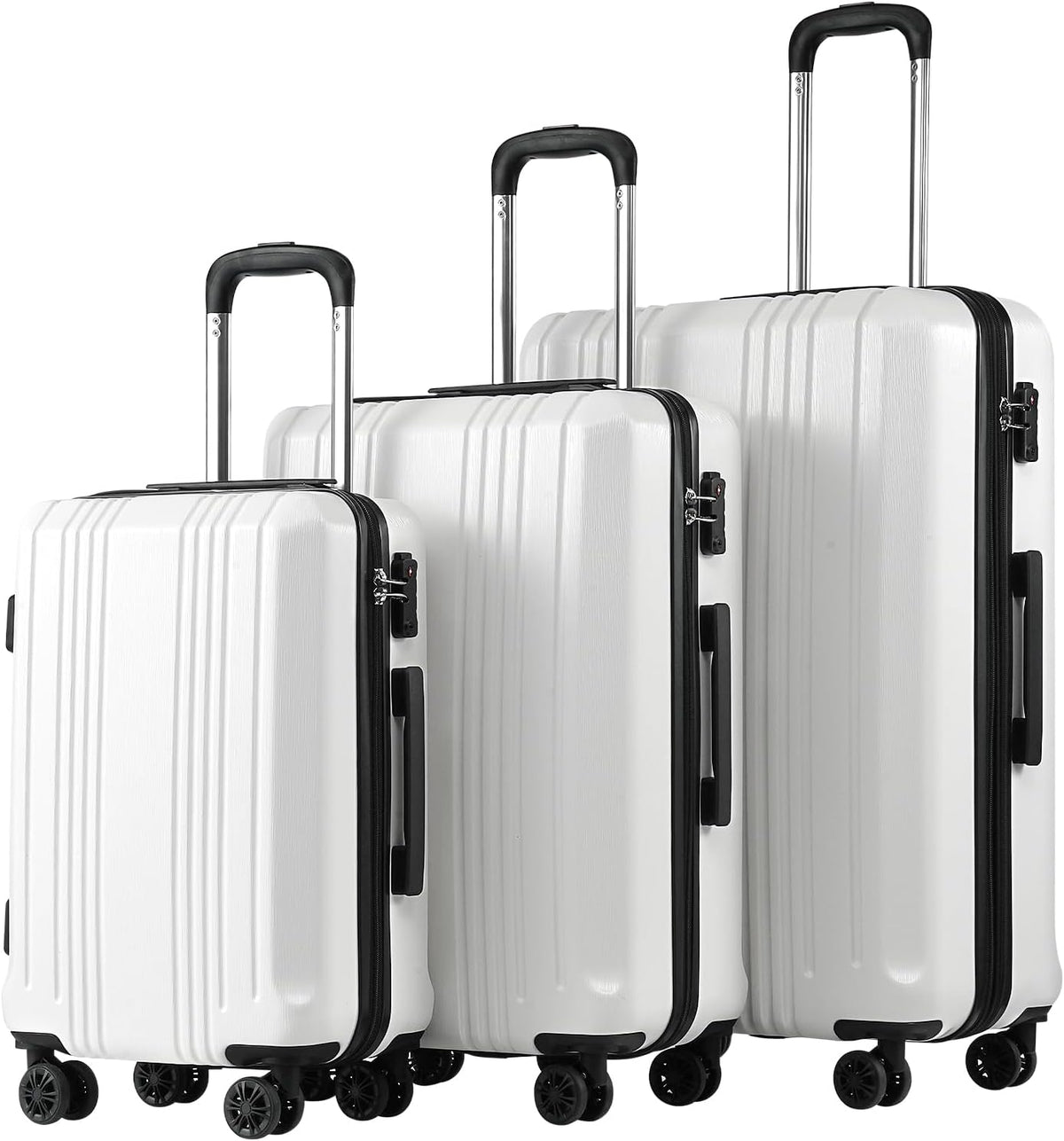 Luggage PC+ABS Hardshell Suitcase with TSA Lock, Spinner Carry On Lightweight (ice blue, S(20in_carry on))