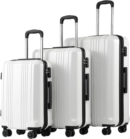 Luggage PC+ABS Hardshell Suitcase with TSA Lock, Spinner Carry On Lightweight (ice blue, S(20in_carry on))